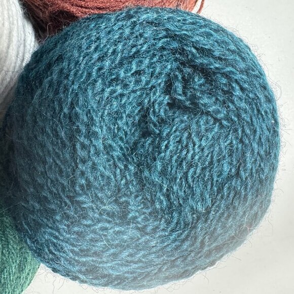 Quality Yarn Bundle - Cakes Teal, Brown, White, Tan #1605 - Picture 5 of 7